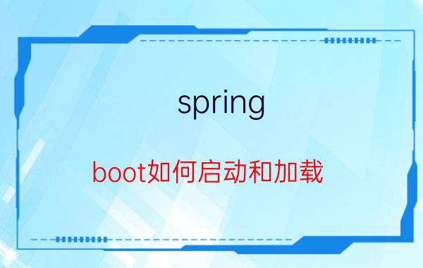 spring boot如何启动和加载 idea springboot导入后怎么运行？